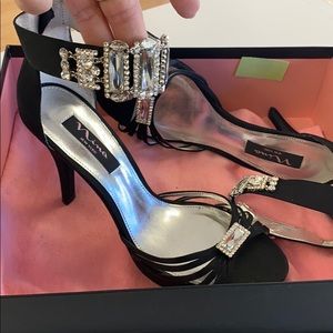 Rhinestone studded heels